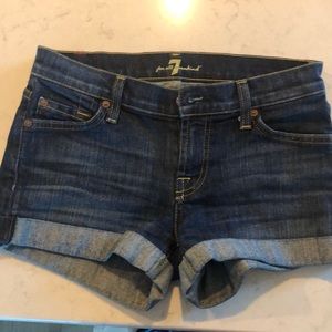 7 For all Mankind Cuffed Denim Shorts